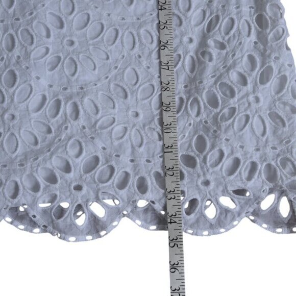 Ann Taylor Scallop Eyelet Shift Dress White Size 6 - Picture 12 of 14